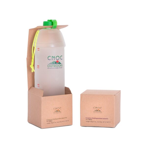 CNOC Vesica opvouwbare waterfles 1 liter - groen doosje