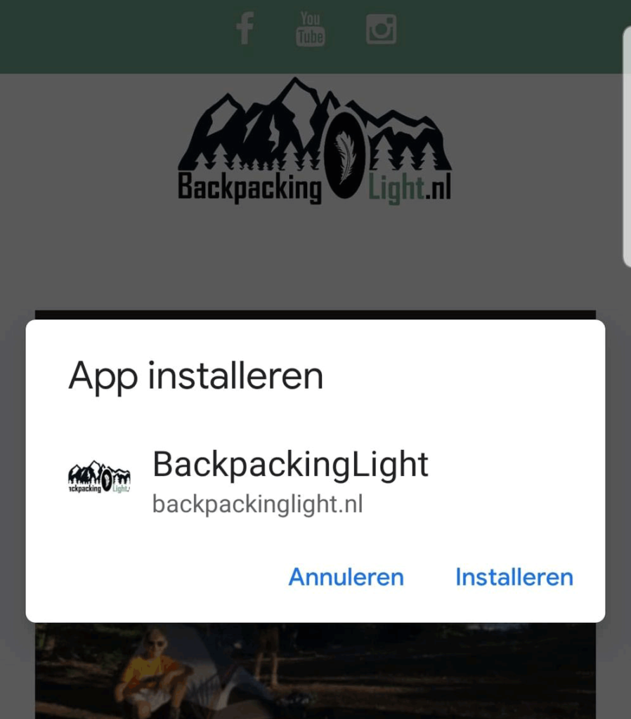 De BackpackingLight.nl app