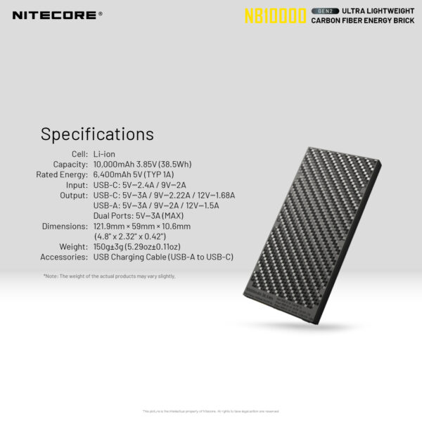 Nitecore NB10000 GEN 2 Ultralight Powerbank 2